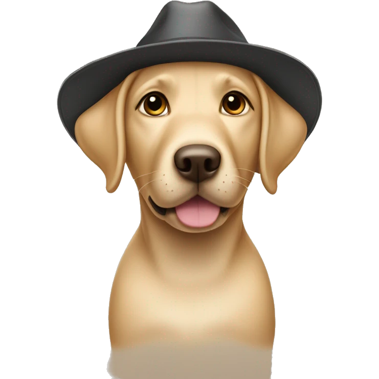 Labrador girl in a hat with ears like Fiona's emoji