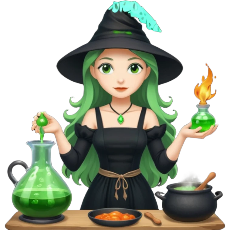 green witch cooking potion emoji
