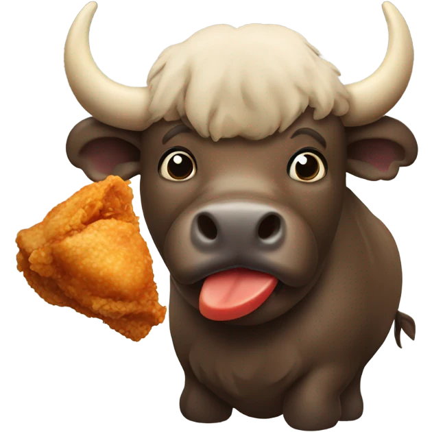 A buffalo with a chicken wing  emoji