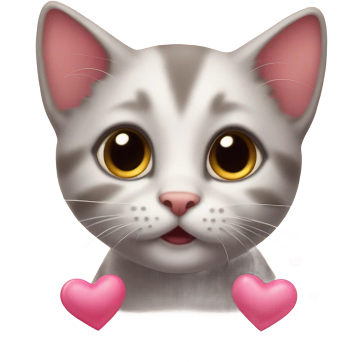smitten kitten with love heart emoji