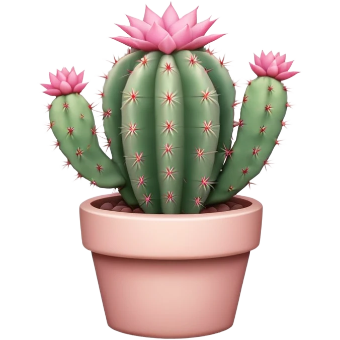 Pastel pink cactus emoji