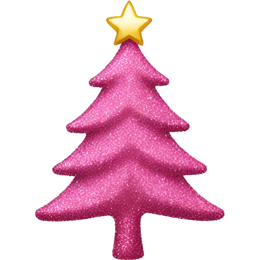 Pink sparkly Christmas tree emoji