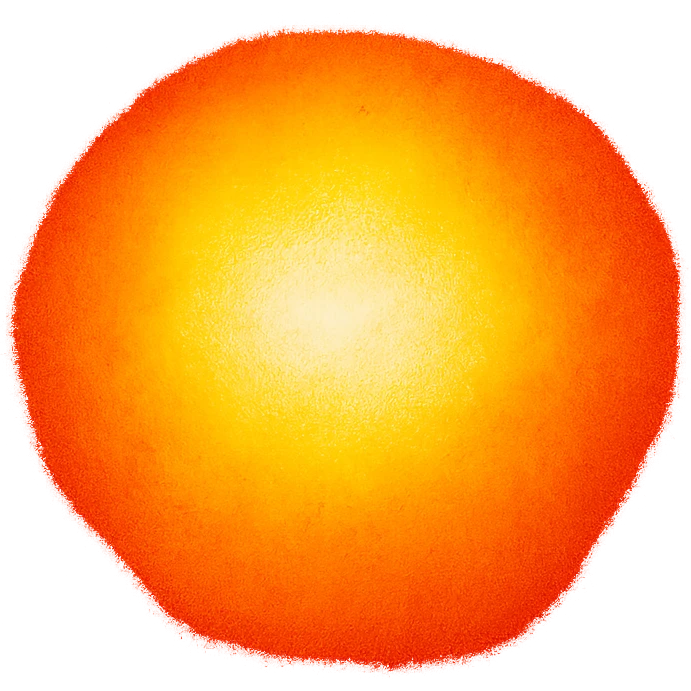 A circle in emoji style with a thermal camera effect, red color emoji