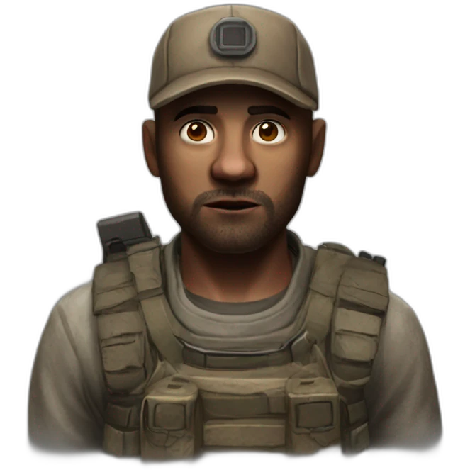 gosht from call of duty whith hearth eyes emoji