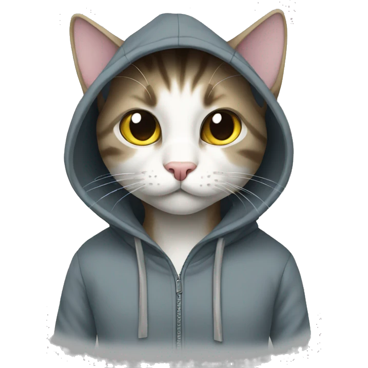 Cat in a hoodie hacking emoji