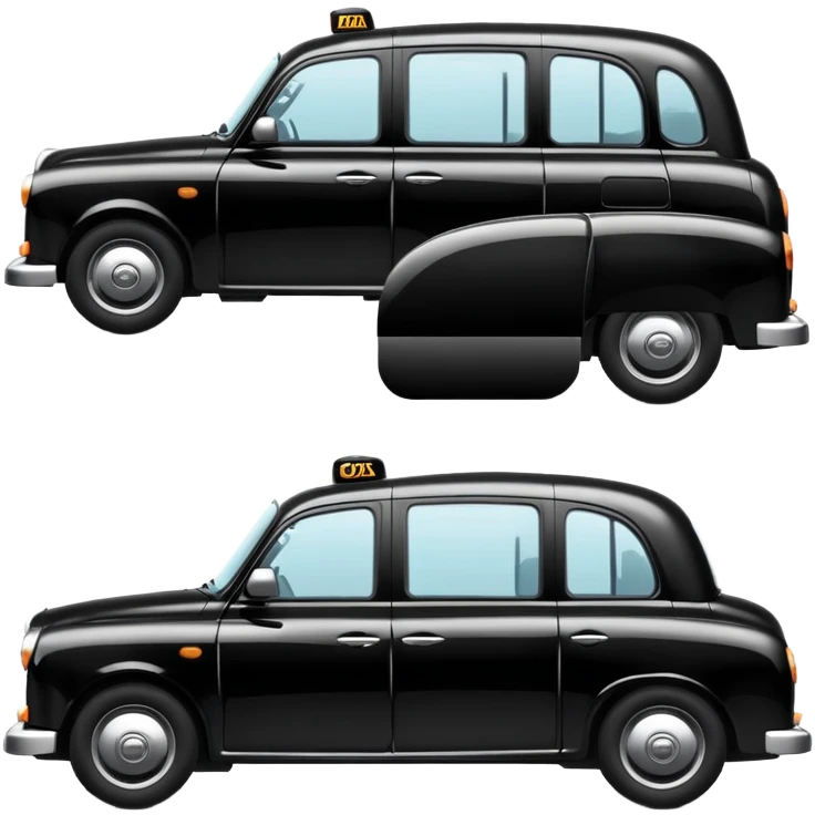 iconic black London taxi cab with rounded shape emoji