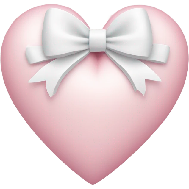 Pastel pink heart with white bow emoji