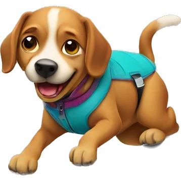 a dog snowboarding  emoji
