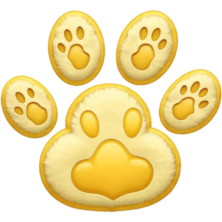 a pastel yellow pawprint emoji