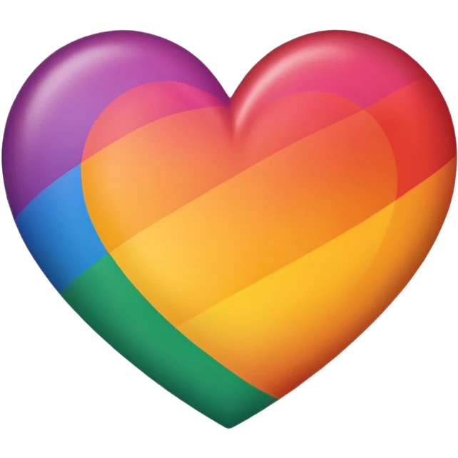 heart with lesbian sunset pride flag colors emoji