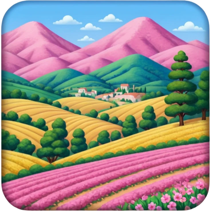 Renoir style pink SPAM art landscape emoji