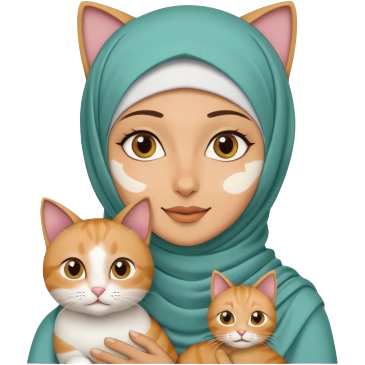 Hijabi with cat  emoji