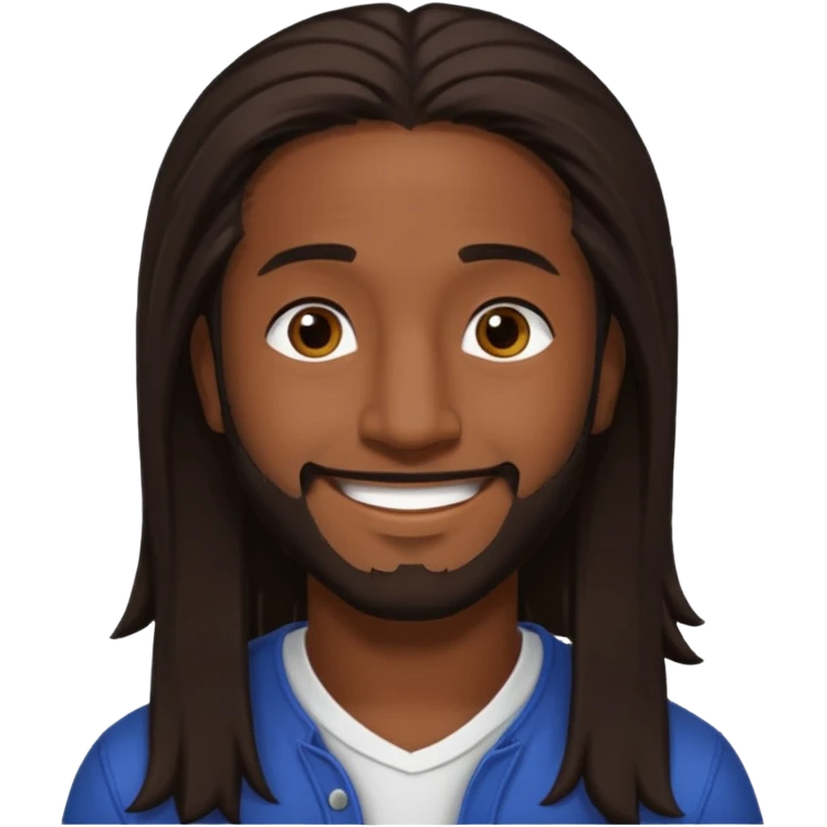 Omarion with dark brown long hair  emoji