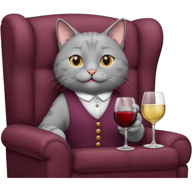 gray Cats On A Couch With Wine emoji
