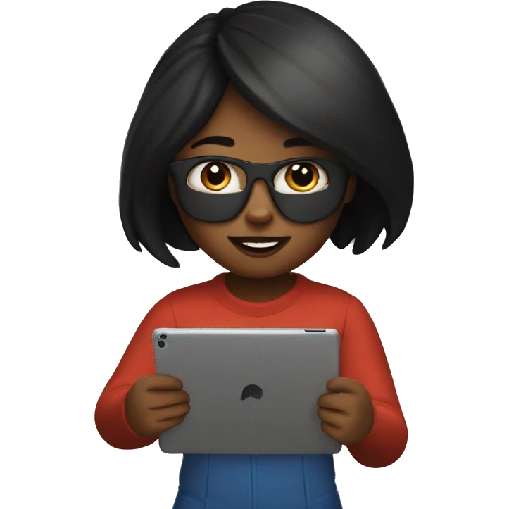 Girl playing roblox on ipad emoji