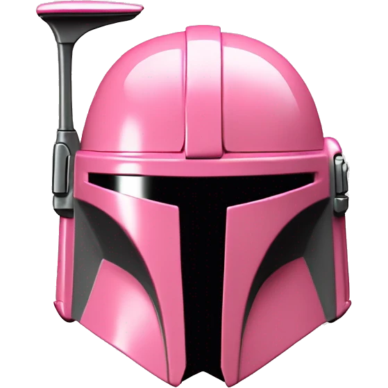 Flat Pink and white Mandalorian helmet emoji