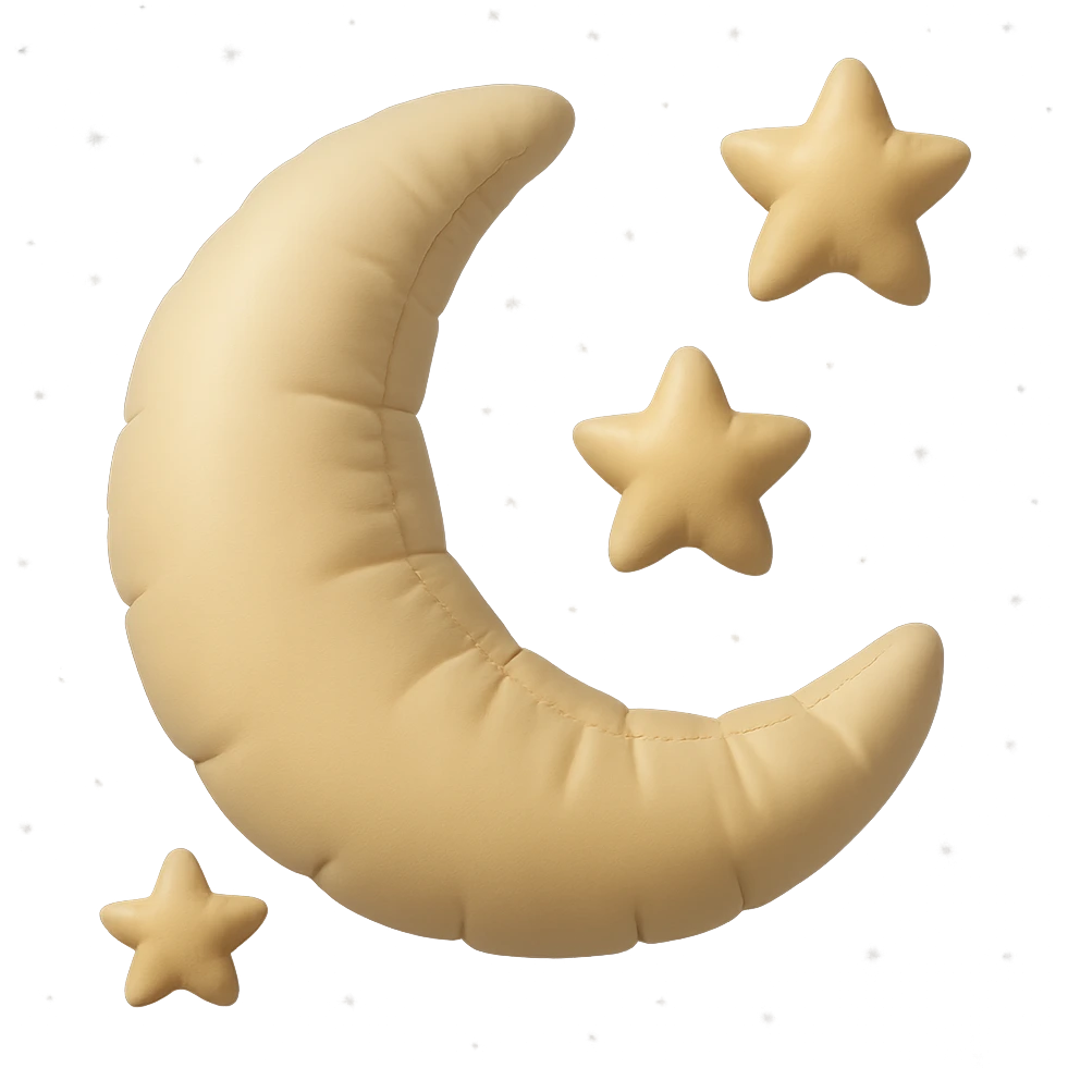 moon and stars with a gentle gradient night sky background, soft and inviting emoji