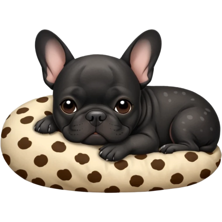 Чёрный французский бульдог спит  emoji