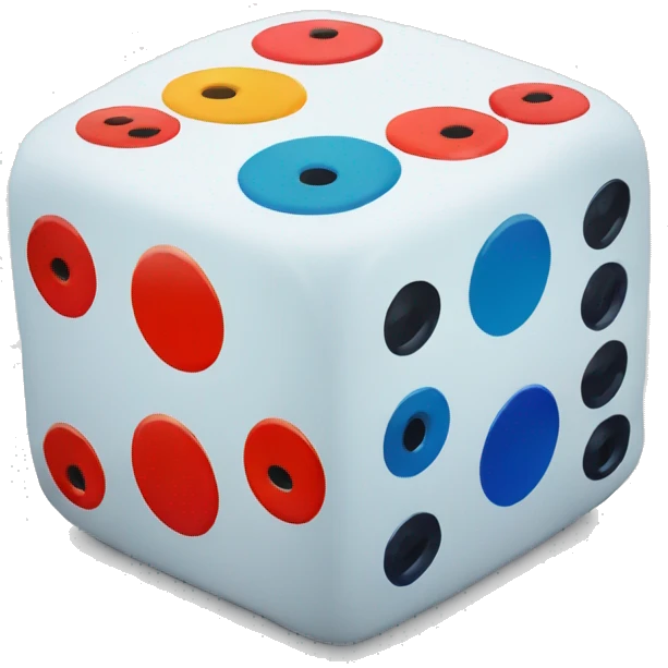 dice colourful.

 emoji