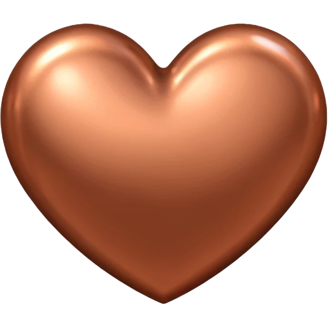 heart with a metallic copper finish emoji