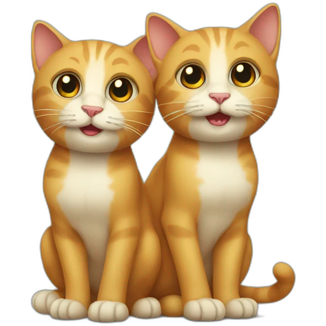 two headed cat emoji