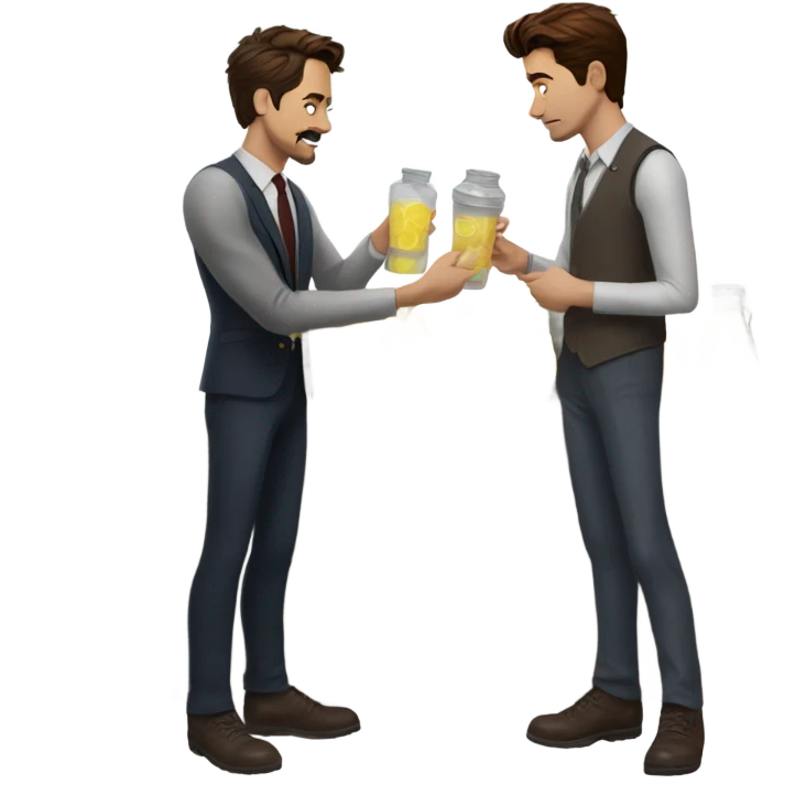 Tony Stark and Peter Parker selling lemonade  emoji