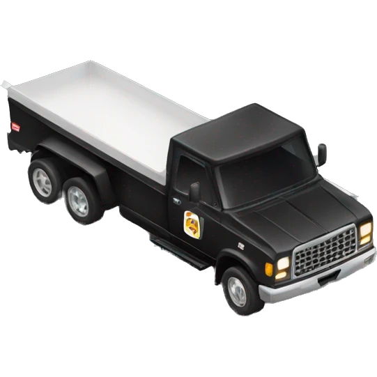 Black truck racing on highway emoji