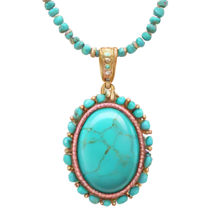 Realistic isolated pink western turquoise jewelry.  emoji