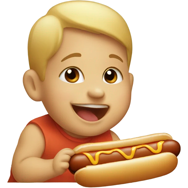 Baby eating a hotdog  emoji