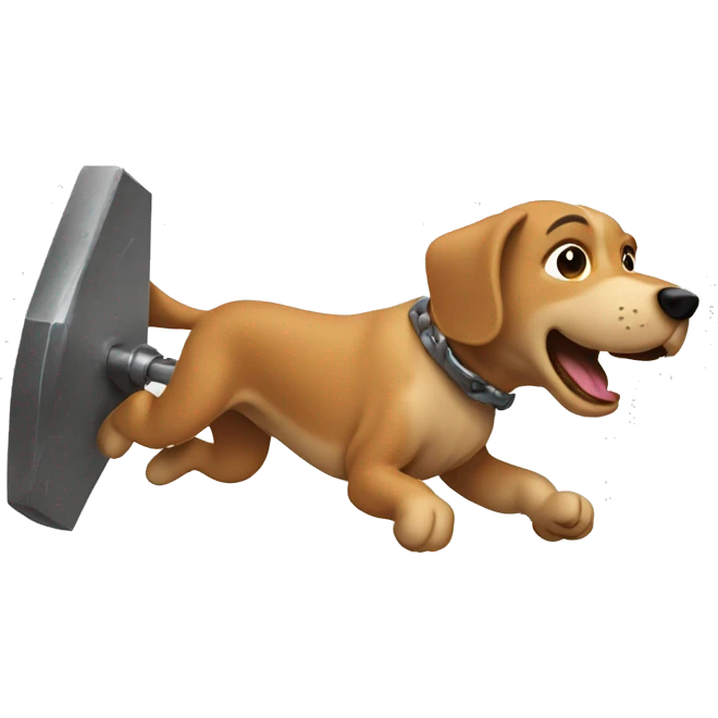 Dog jumping anvil emoji