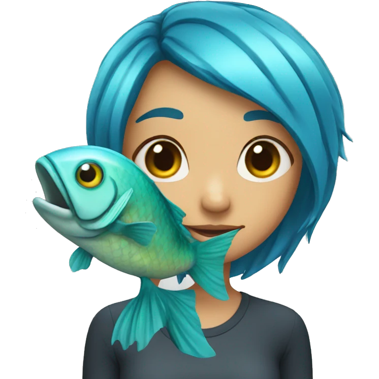 girl as a fish out of water emoji