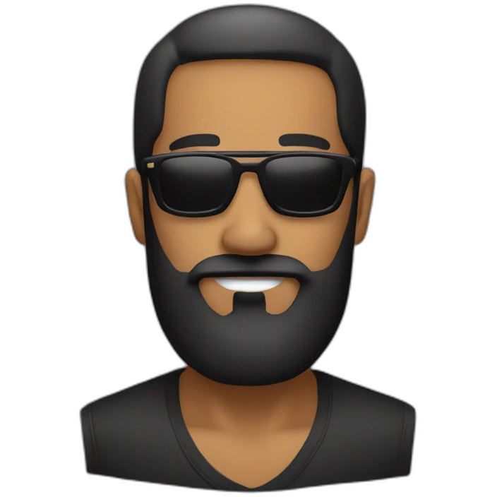 sunglasses black beard guy tilted head emoji