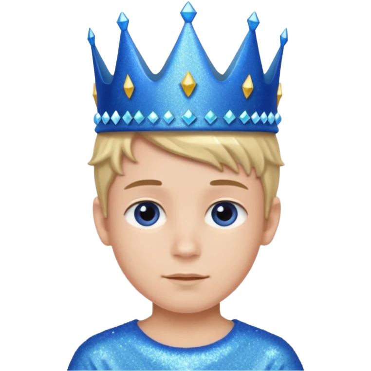 blue Boy glitter crown emoji