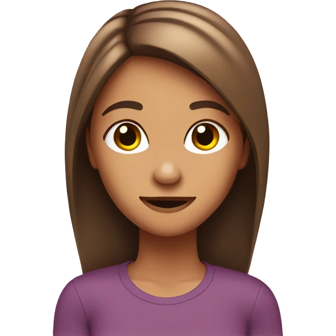 smirking girl, tucking brown hair behind ear emoji