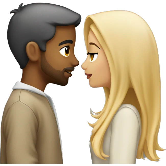 arab girl kissing blonde boy emoji