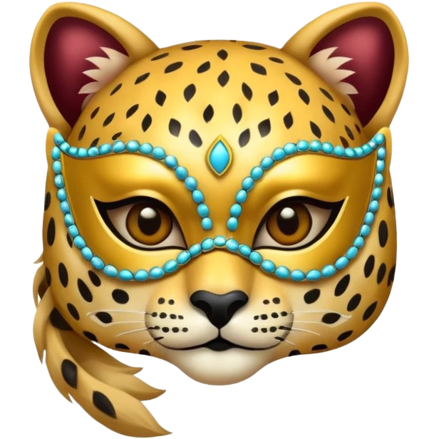 cheetah with glamorous masquerade mask emoji