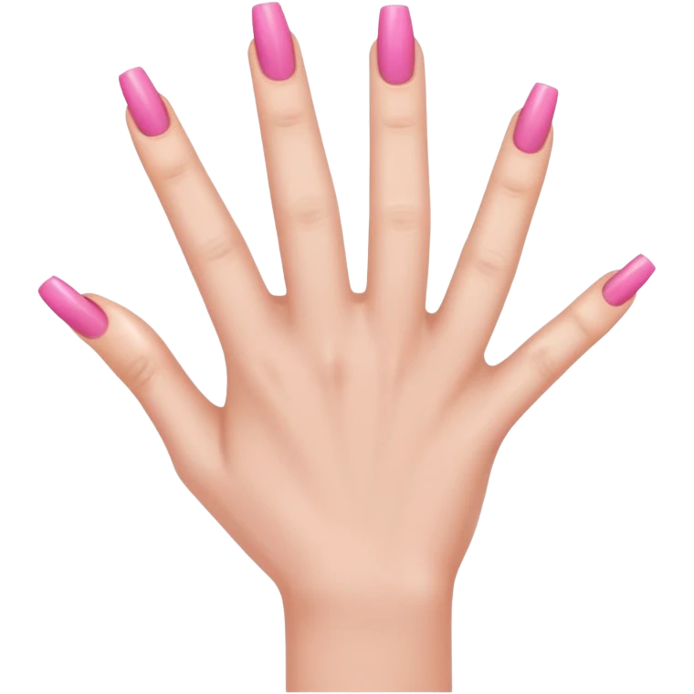 female hand with long square pink nails emoji