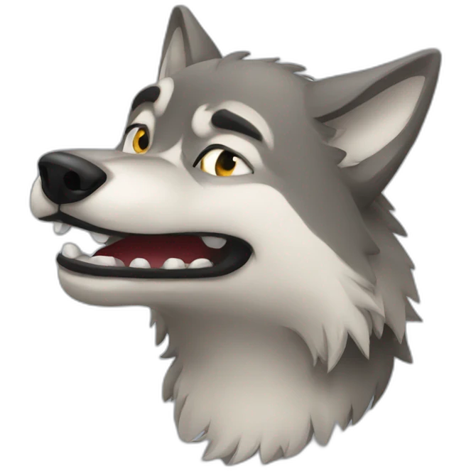 Wolf drunk emoji