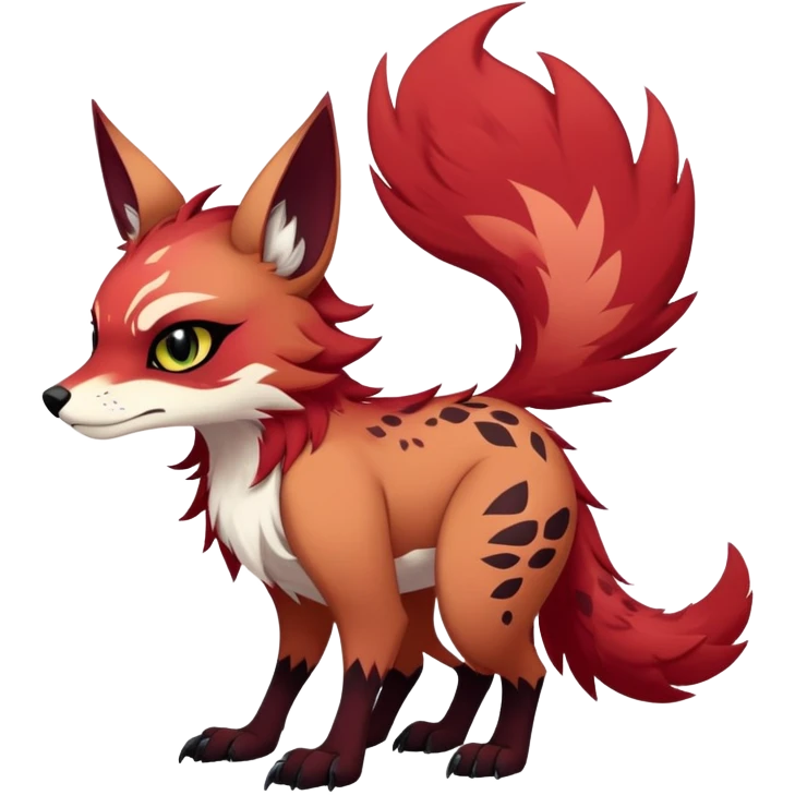 edgy badass cool Falvie-Fionbri-creature-fursona, full body, with random markings emoji