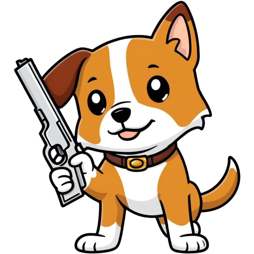 Dog with a gun emoji