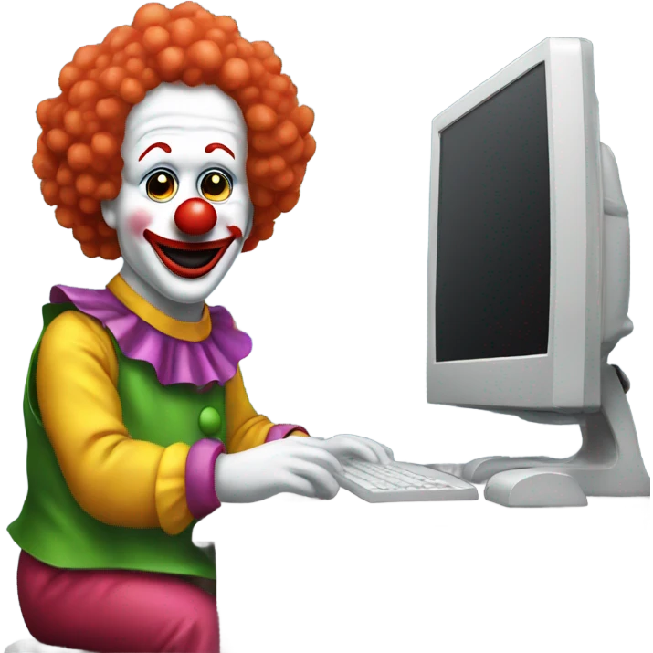 clown at the computer emoji
