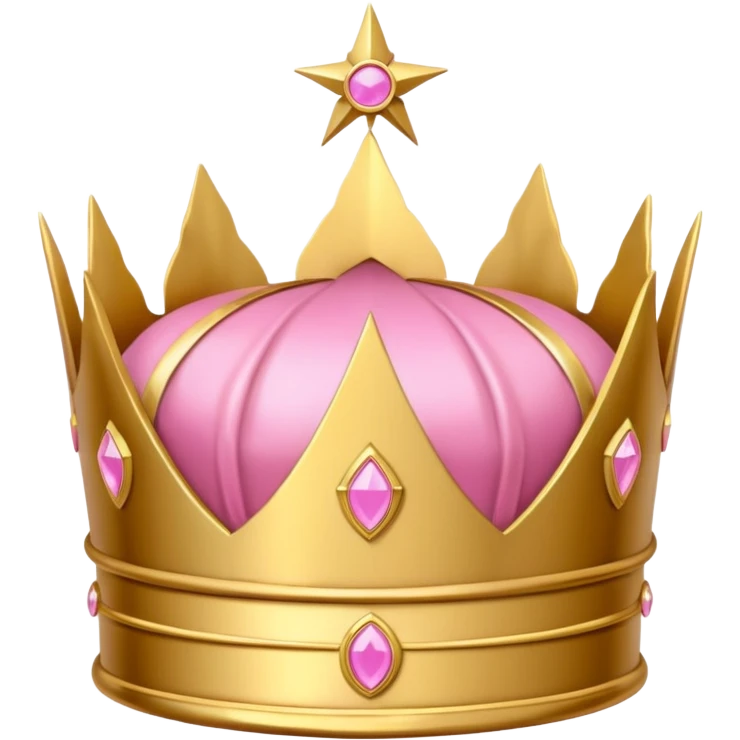 A luxurious golden crown with pink accents and elegant details, featuring a prominent empty space or cutout in the center emoji