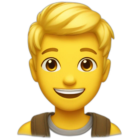 Cute yellow boy smiling emoji