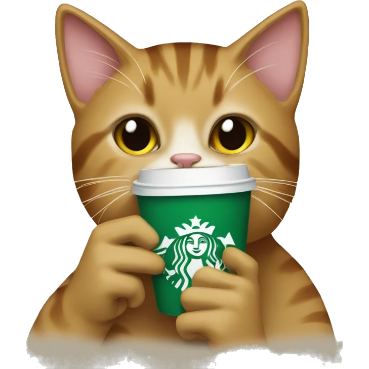Cat sipping Starbucks  emoji