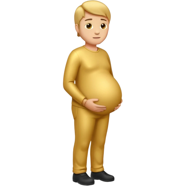 pregnant man emoji, side view, all gold emoji