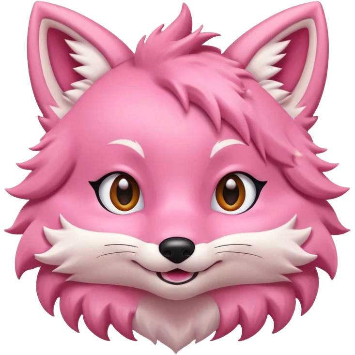 Pink fox character face emoji