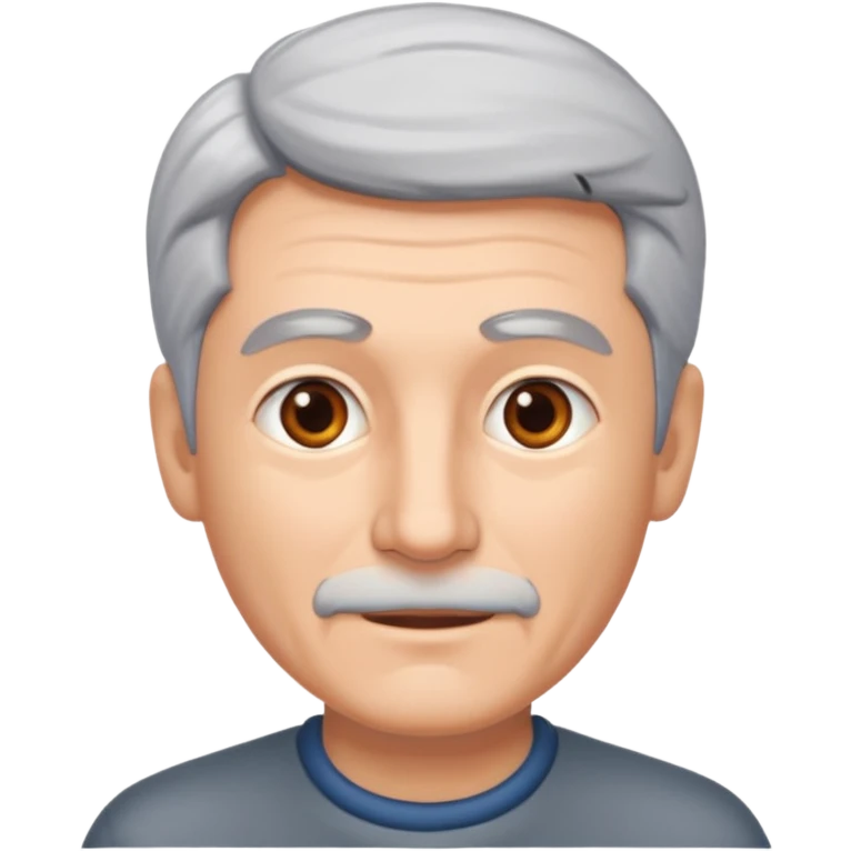 a gray-haired man without a mustache or beard emoji