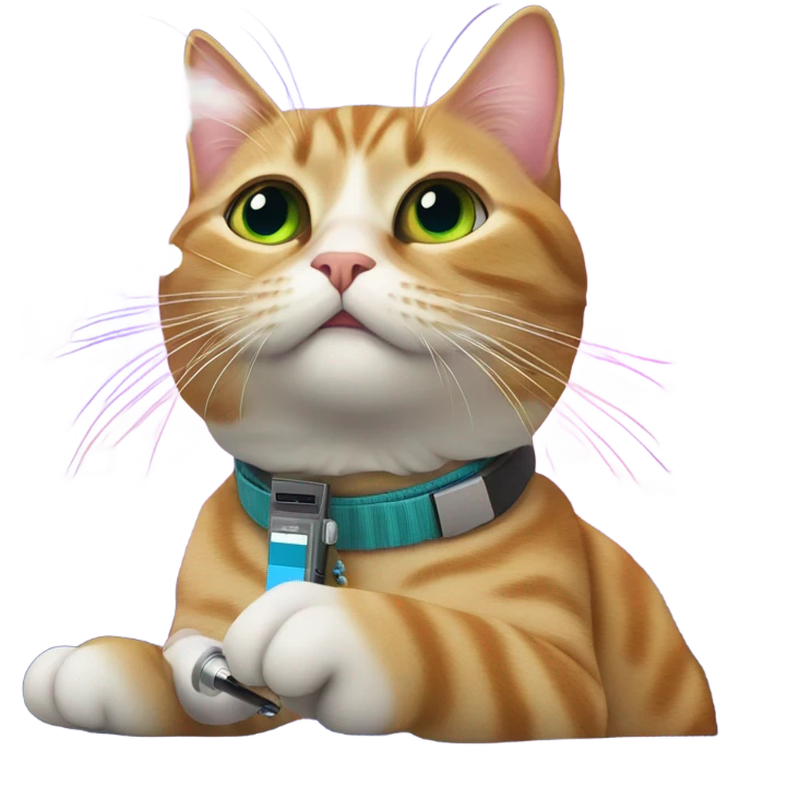 Cat vaping in space emoji
