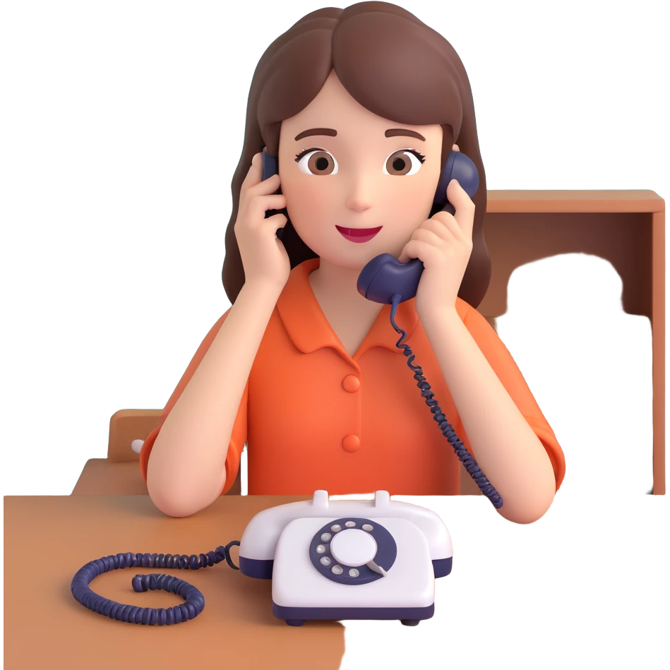 girl talking on telephone in her room emoji
