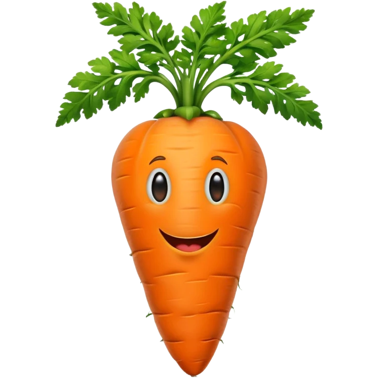 a big carrot with goofy face over the world emoji